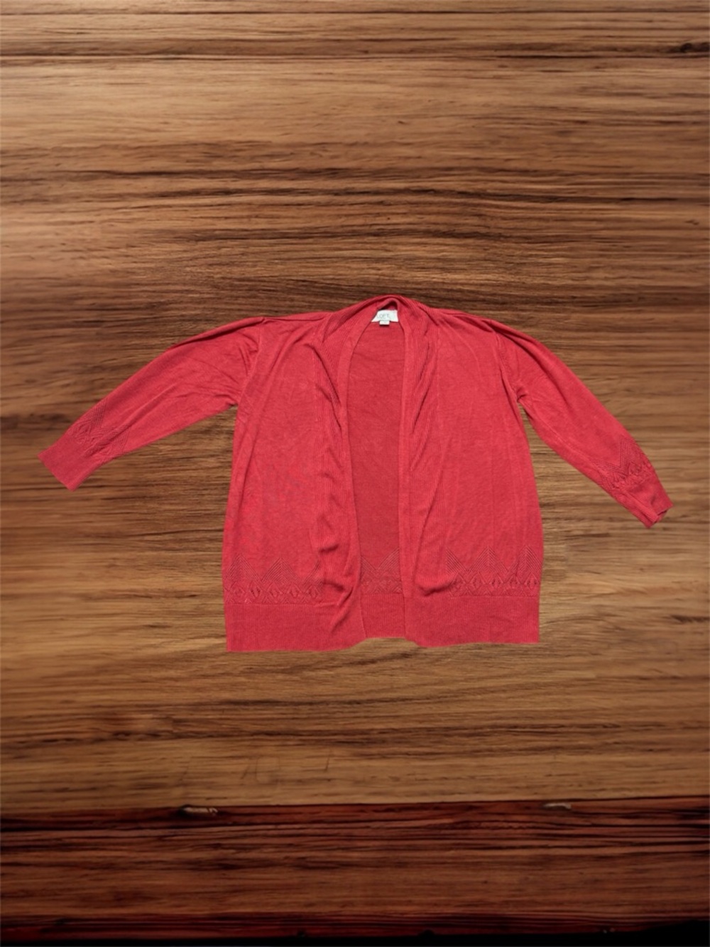 LOFT Open-Front Coral-Pink Knit Cardigan Size Small